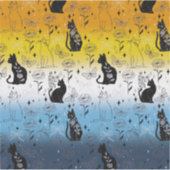Sticker Fierté AroAce Chat Noir - Sorcière Mystique (Devant)