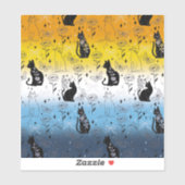 Sticker Fierté AroAce Chat Noir - Sorcière Mystique (Feuille)