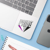Sticker Fierté asexuelle éclatée (Ordinateur portable avec iPhone)
