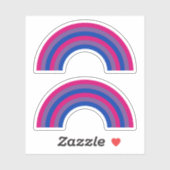 Sticker Fierté de bisexualité Arc-en-ciel (Feuille)