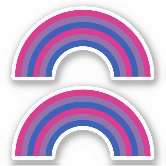 Sticker Fierté de bisexualité Arc-en-ciel (Devant)