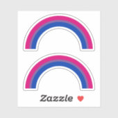 Sticker Fierté de bisexualité Arc-en-ciel (Feuille)