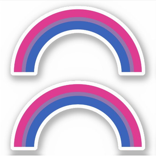 Sticker Fierté de bisexualité Arc-en-ciel (Devant)