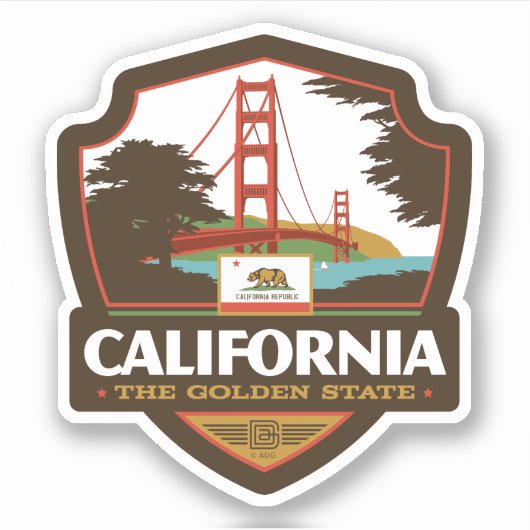 Sticker Fierté de l'État | Californie (Devant)