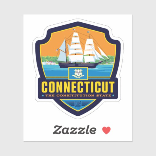 Sticker Fierté de l'État | Connecticut (Feuille)