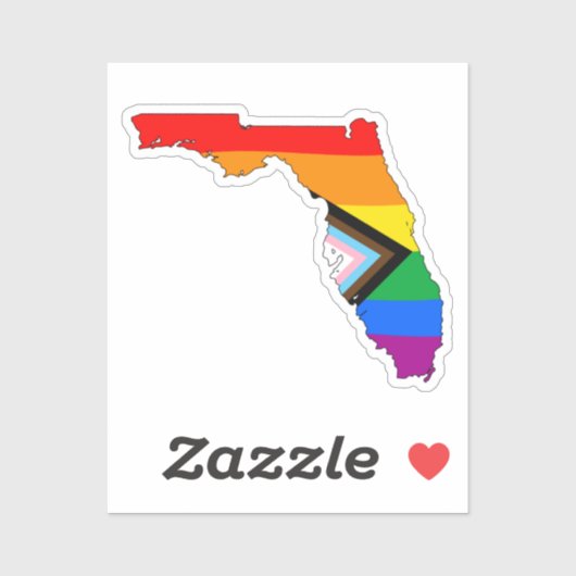 Sticker Fierté de l'État de Floride LGBTQ Progrès Pride (Feuille)