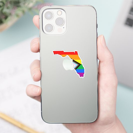 Sticker Fierté de l'État de Floride LGBTQ Progrès Pride (Téléphone)
