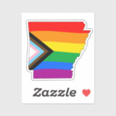 Sticker Fierté de l'État de l'Arkansas Progrès LGBTQ de la (Feuille)