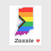 Sticker Fierté de l'État de l'Indiana LGBTQ Progress Pride (Feuille)