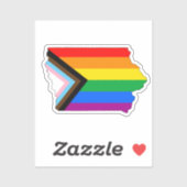 Sticker Fierté de l'État de l'Iowa LGBTQ Progress Pride (Feuille)