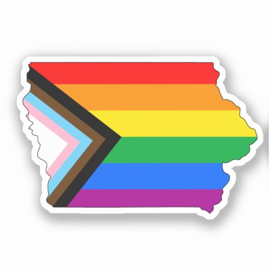 Sticker Fierté de l'État de l'Iowa LGBTQ Progress Pride (Recto)