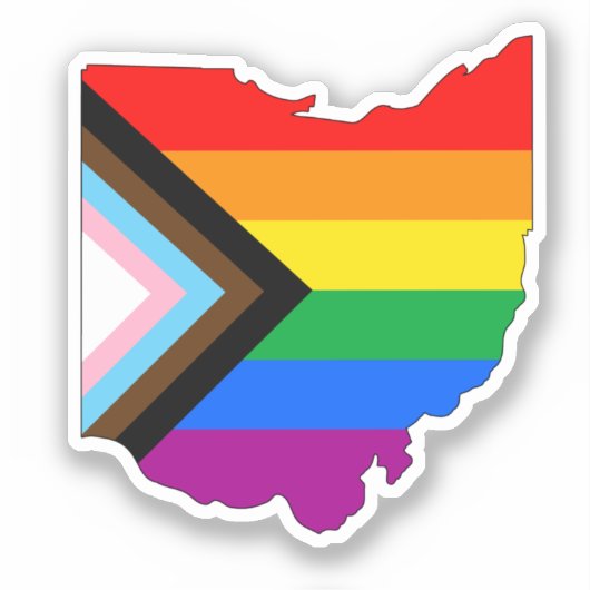 Sticker Fierté de l'État de l'Ohio LGBTQ Progress Pride (Recto)