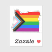 Sticker Fierté de l'État de l'Oregon LGBTQ Progrès Pride (Feuille)