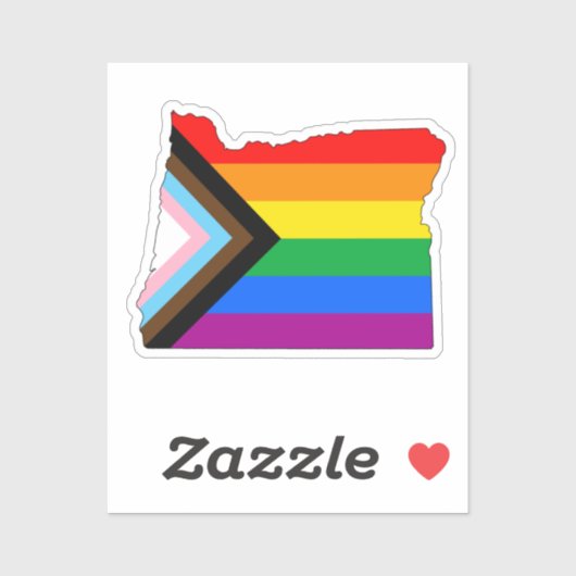 Sticker Fierté de l'État de l'Oregon LGBTQ Progrès Pride (Feuille)
