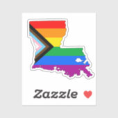 Sticker Fierté de l'État de Louisiane LGBTQ Progress Pride (Feuille)