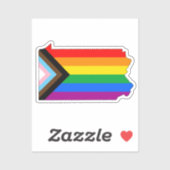 Sticker Fierté de l'État de Pennsylvanie LGBTQ Progress Pr (Feuille)