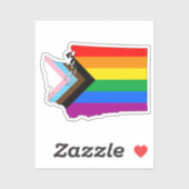Sticker Fierté de l'État de Washington LGBTQ Progrès (Feuille)
