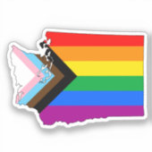 Sticker Fierté de l'État de Washington LGBTQ Progrès (Recto)