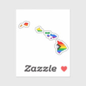Sticker Fierté de l'État d'Hawaii LGBTQ Progress Pride (Feuille)