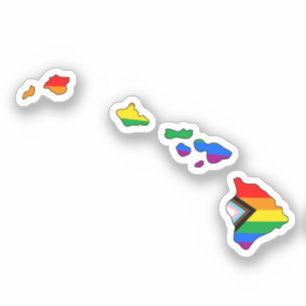 Sticker Fierté de l'État d'Hawaii LGBTQ Progress Pride