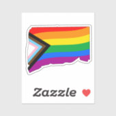 Sticker Fierté de l'État du Connecticut Progress Pride LGB (Feuille)
