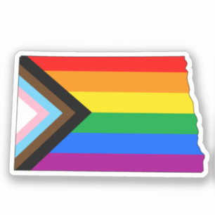 Sticker Fierté de l'État du Dakota du Nord LGBTQ Progress