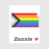 Sticker Fierté de l'État du Kansas LGBTQ Progress Pride (Feuille)