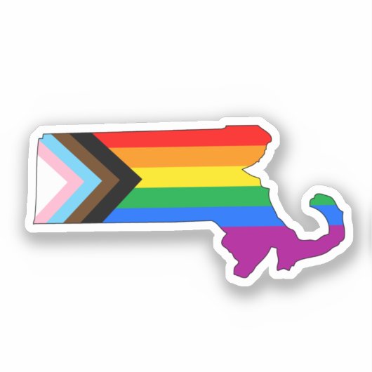 Sticker Fierté de l'État du Massachusetts LGBTQ Progress P (Recto)