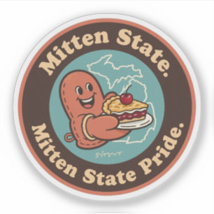 Sticker Fierté de l'État du Mitten _ Michigan Œuvre d'art