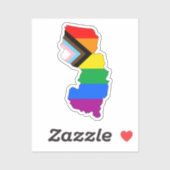 Sticker Fierté de l'État du New Jersey LGBTQ Progress Prid (Feuille)