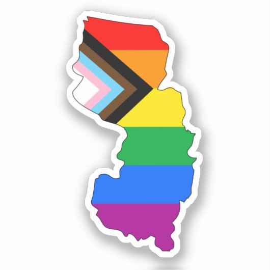 Sticker Fierté de l'État du New Jersey LGBTQ Progress Prid (Recto)
