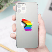 Sticker Fierté de l'État du Wisconsin LGBTQ Progress Pride (Téléphone)