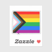 Sticker Fierté de l'État du Wyoming Progress Pride LGBTQ (Feuille)
