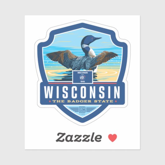 Sticker Fierté de l'État | Wisconsin (Feuille)
