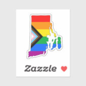 Sticker Fierté de progrès de l'île Rhode (Feuille)