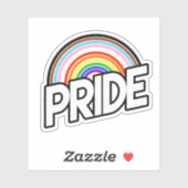 Sticker Fierté de progression des anneaux arc-en-ciel (Feuille)