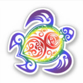 Sticker Fierté de tortue arc-en-ciel (Devant)