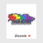 Sticker Fierté débridée - LGBTQ+ Chevaux de Galloping Arc- (Feuille)