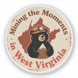 Sticker Fierté des Appalaches_Ours mineur vintage de Virgi