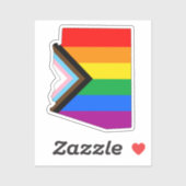 Sticker Fierté d'état de l'Arizona LGBTQ Progrès Pride (Feuille)