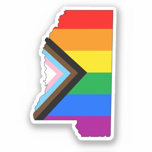 Sticker Fierté d'État du Mississippi LGBTQ Progrès Pride (Recto)