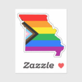 Sticker Fierté d'État du Missouri LGBTQ Progrès Pride (Feuille)