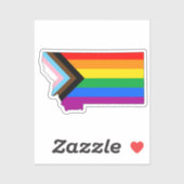 Sticker Fierté d'état du Montana LGBTQ Progrès Pride (Feuille)