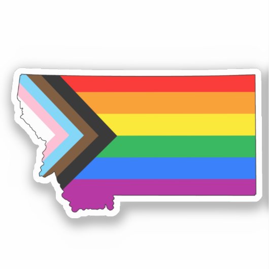Sticker Fierté d'état du Montana LGBTQ Progrès Pride (Recto)
