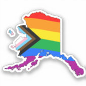 Sticker Fierté d'État LGBTQ Progrès Fierté (Recto)