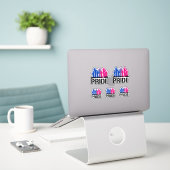 Sticker Fierté ensemble bisexuelle (Ordinateur portable sur le bureau)