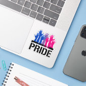 Sticker Fierté ensemble bisexuelle (Ordinateur portable avec iPhone)