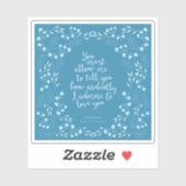 Sticker Fierté et préjugé Floral Amour Confession M. Darcy (Feuille)