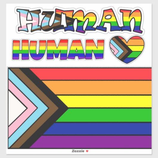 Sticker Fierté et soutien du drapeau LGBTQIA+ (Feuille)