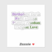 Sticker Fierté genderqueer - (Feuille)